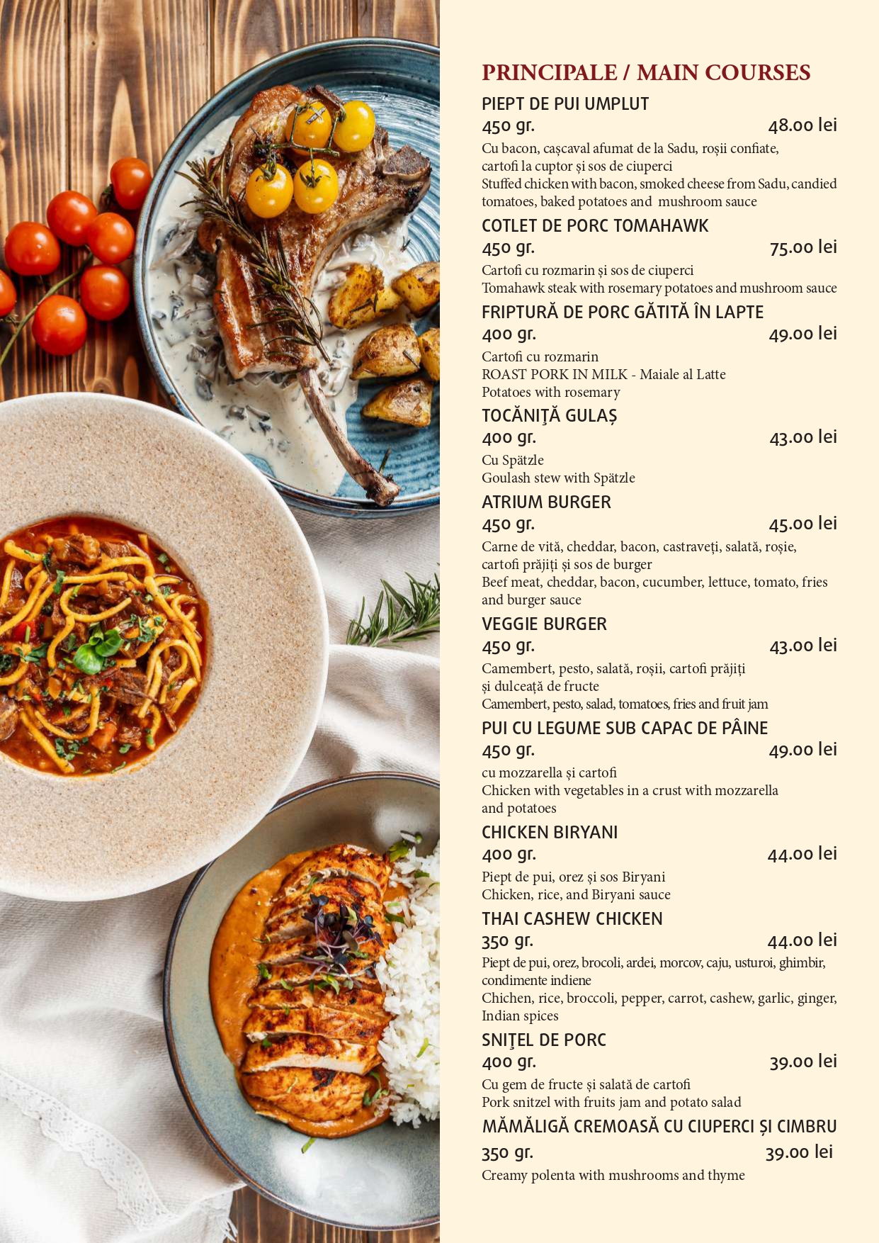 Studio Atrium Menu Atrium Cafe – o altfel de cafenea